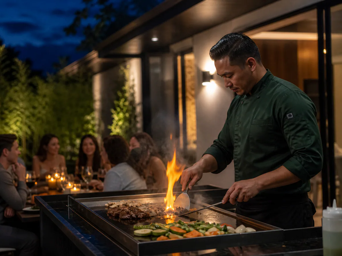 Fortune Hibachi chef cooking at a private celebration